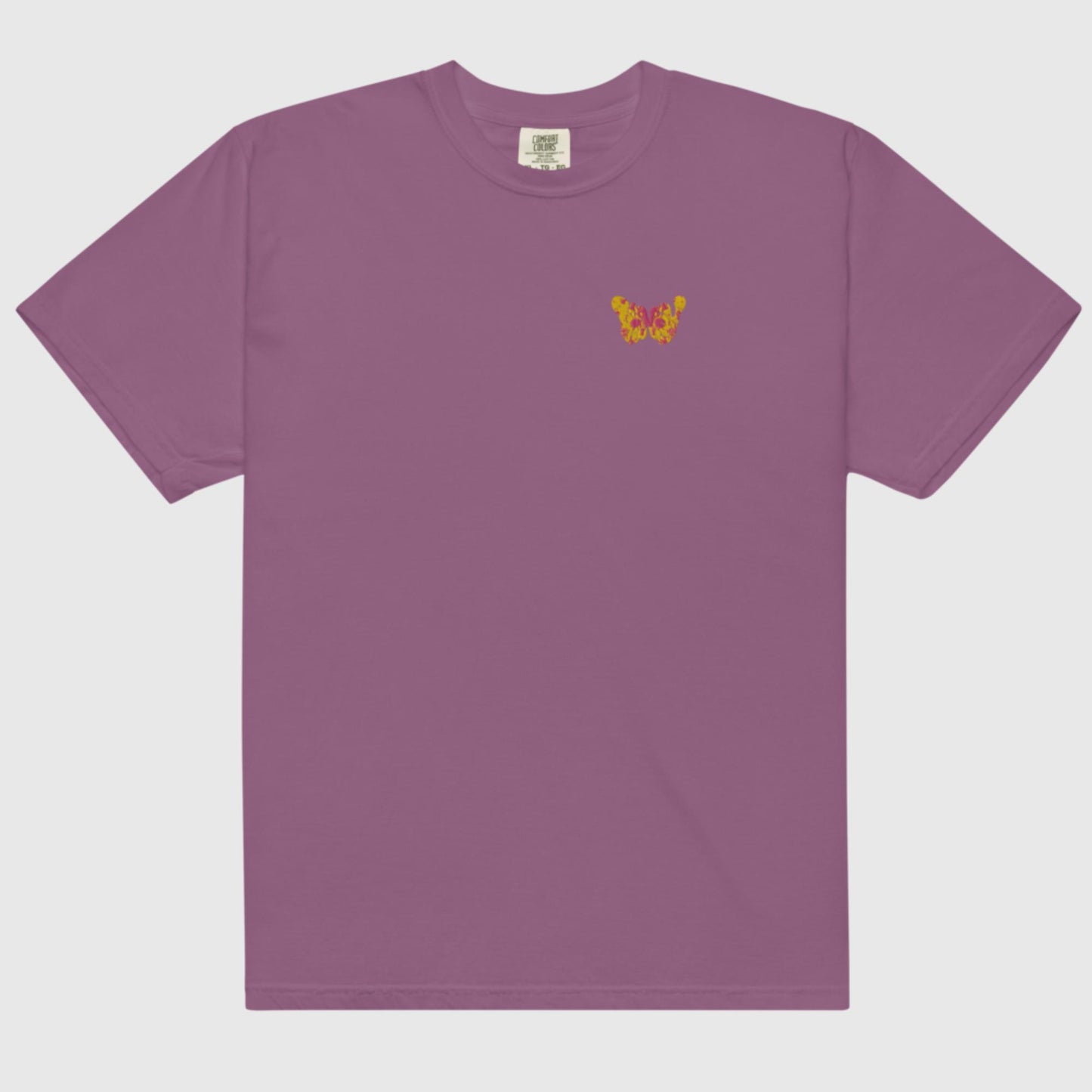 BINOY Embroidered Tee in Berry